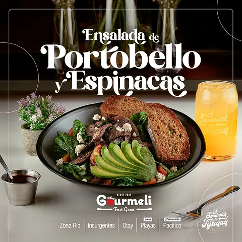 Portobello y espinacas