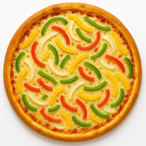 PIZZA DE JAMON Y MEZCLA DE CEBOLLAS Y PIMIENTOS CARAMELIZADOS