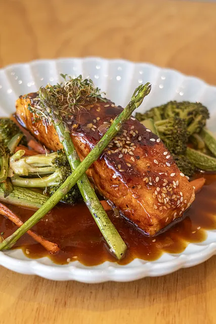 Salmón teriyaki