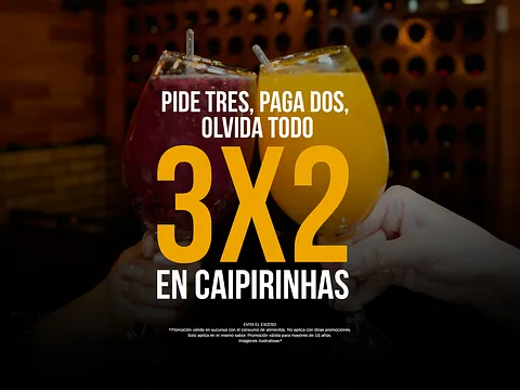 3x2 en Caipirinha todos los días