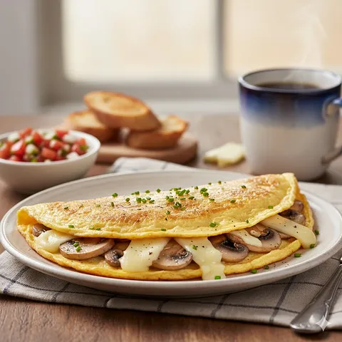 Omelette Champiñones c/queso panela o manchego