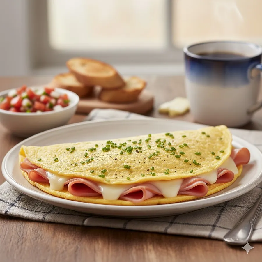 Omelette Jamón c/queso panela o manchego