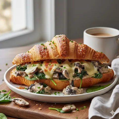 Champiñones, Espinacas y Queso