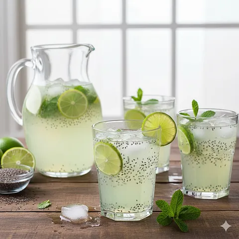 Agua de limón con chia 