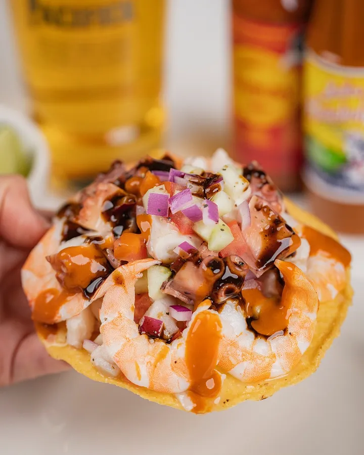Pulpo y camarón