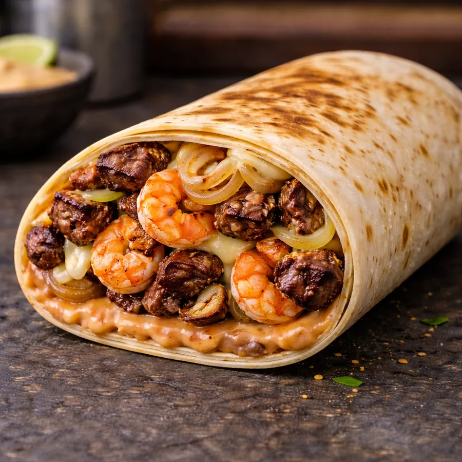Burrito Mar y Tierra